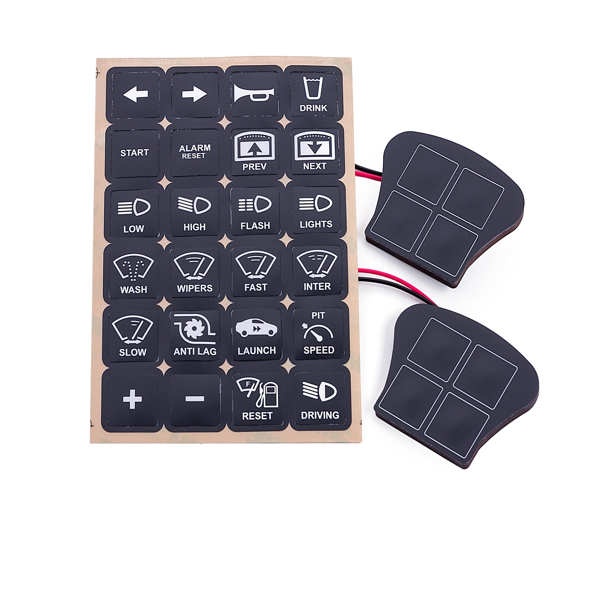 Pair Of AN Multi Position Input Switches And Sticker Sheet for MoTeC PDM