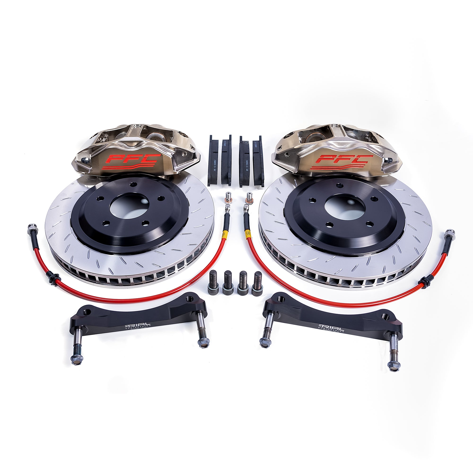 Complete Kit Of Parts For a Gravel Brake Kit Upgrade For Mitsubishi Evo Rally Car Nickel