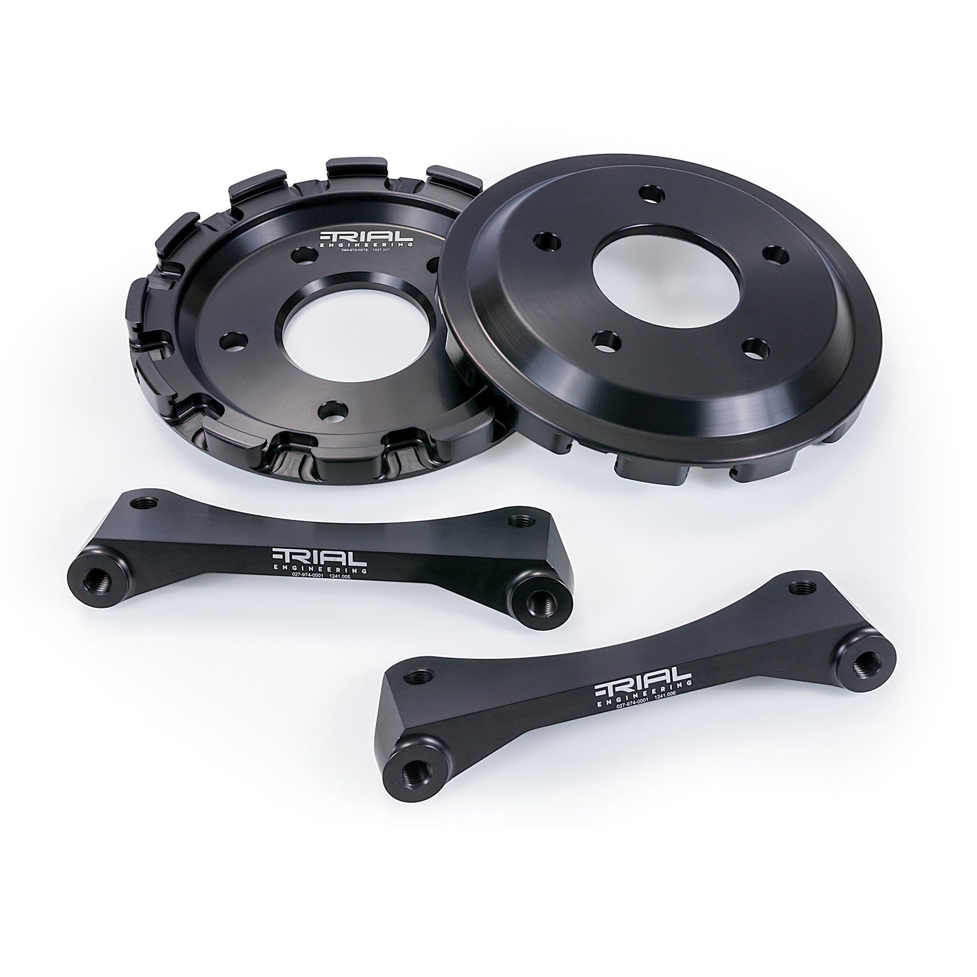 Radial Mount Brake Caliper Adapter Brackets And Aluminium Floating Rotor Hats For Subaru